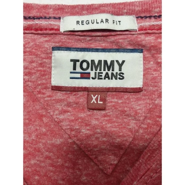 Tommy Hilfiger Men’s Red Heather T-Shirt Size XL - Image 4
