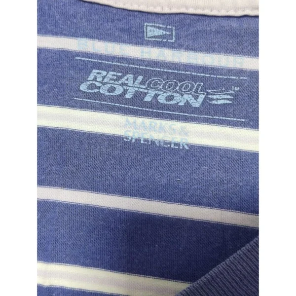 Real Cool Cotton Men’s Blue Striped T-Shirt - Image 4