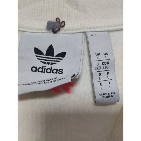 Adidas Graphic Trefoil Beige T-Shirt Size Large - Image 4