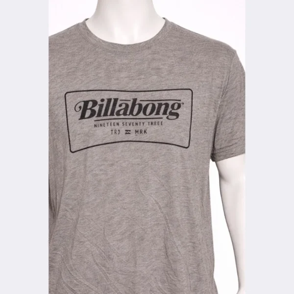 Billabong Men’s Grey Graphic T-Shirt Large - Image 3