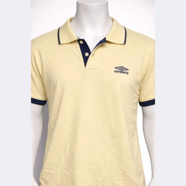 Umbro Men’s Yellow Polo Shirt - Image 3