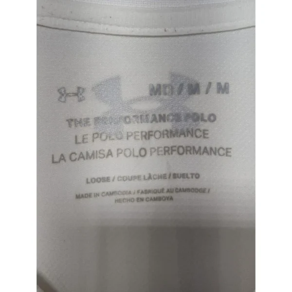 Under Armour White Polo Shirt Size Medium - Image 4