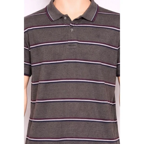 Lincoln Striped Polo Shirt Grey Size XXL - Image 3