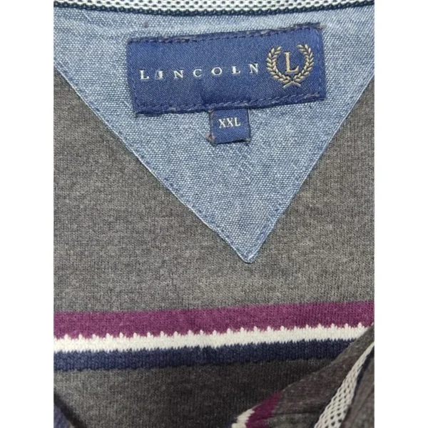 Lincoln Striped Polo Shirt Grey Size XXL - Image 4
